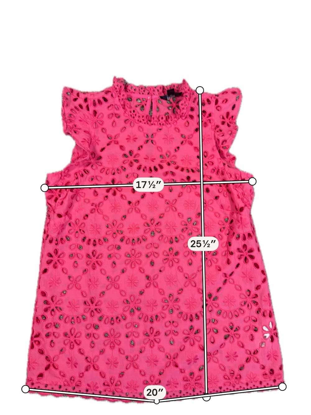J. Crew Hot Pink Eyelet Lace Sleeveless Top - Picture 11 of 11